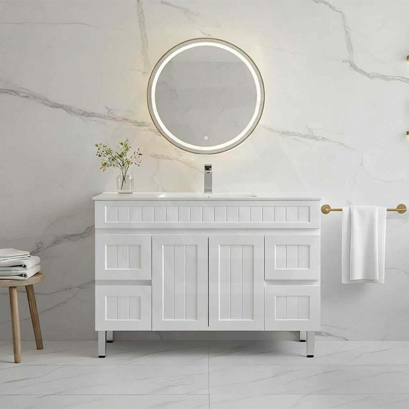Lukka 1200-1500mm Matt White Archill Federation Freestanding PVC Vanity with Legs
