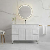 Lukka 1200-1500mm Matt White Archill Federation Freestanding PVC Vanity with Legs