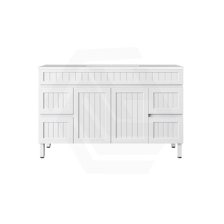 Lukka 1200-1500mm Matt Black/White Archill Federation Freestanding PVC Vanity with Legs