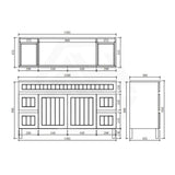 Lukka 1200-1500mm Matt Black/White Archill Federation Freestanding PVC Vanity with Legs