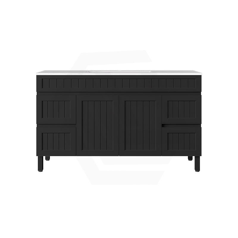 Lukka 1200-1500mm Matt Black/White Archill Federation Freestanding PVC Vanity with Legs