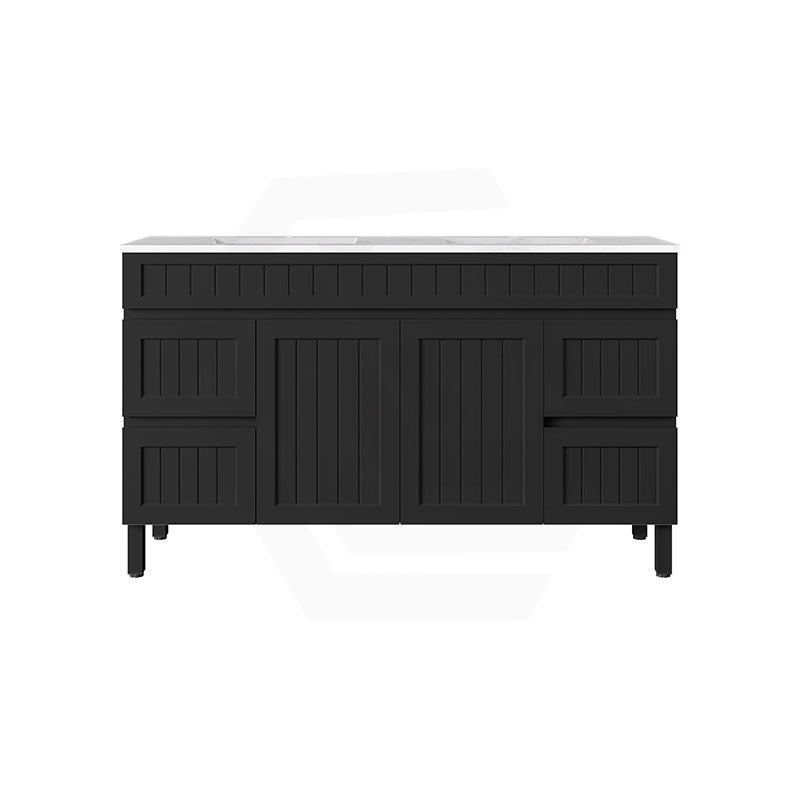 Lukka 1200-1500mm Matt Black/White Archill Federation Freestanding PVC Vanity with Legs