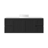600-1500mm Lukka Archill Federation Wall Hung Vanity PVC Board Matt White/Black Linear Surface