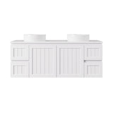 600-1500mm Lukka Archill Federation Wall Hung Vanity PVC Board Matt White/Black Linear Surface