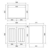 600-1500mm Lukka Archill Federation Wall Hung Vanity PVC Board Matt White/Black Linear Surface