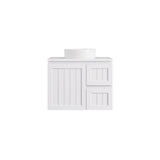 600-1500mm Lukka Archill Federation Wall Hung Vanity PVC Board Matt White/Black Linear Surface