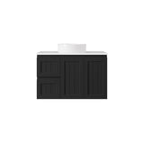600-1500mm Lukka Archill Federation Wall Hung Vanity PVC Board Matt White/Black Linear Surface