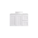 600-1500mm Lukka Archill Federation Wall Hung Vanity PVC Board Matt White/Black Linear Surface