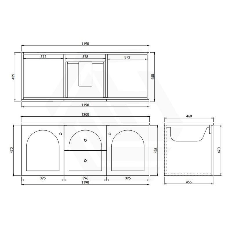 Lukka 600-1500mm Chester Federation Wall Hung PVC Vanity Variant Colour Available