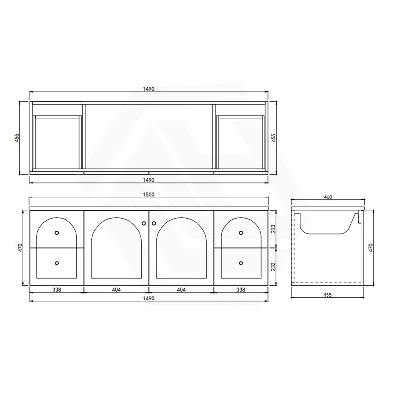 Lukka 600-1500mm Chester Federation Wall Hung PVC Vanity Variant Colour Available
