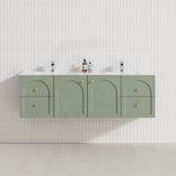 Lukka 1500mm Chester Federation Wall Hung PVC Vanity Single/Double Bowls Variant Colour Available