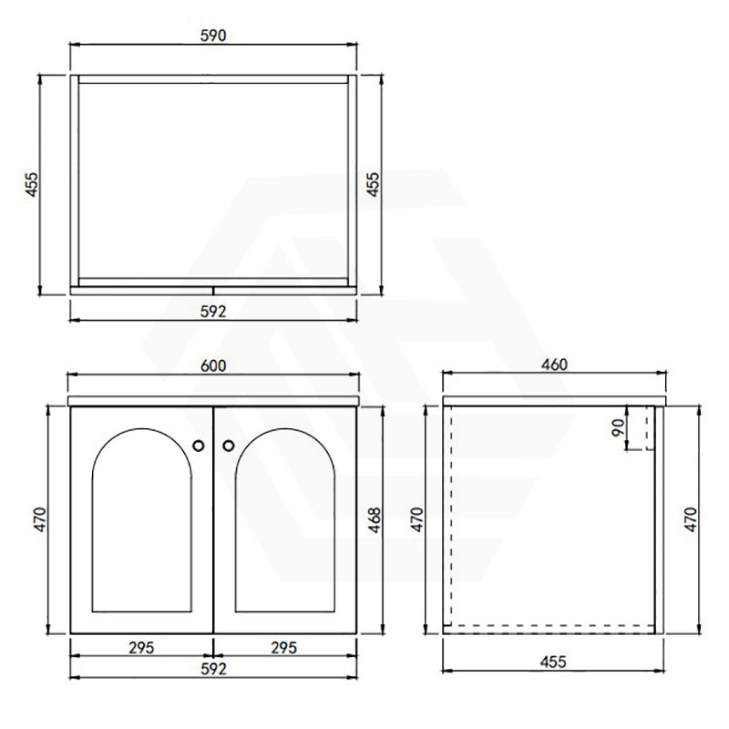 Lukka 600-1500mm Chester Federation Wall Hung PVC Vanity Variant Colour Available
