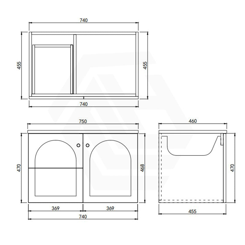 Lukka 600-1500mm Chester Federation Wall Hung PVC Vanity Variant Colour Available