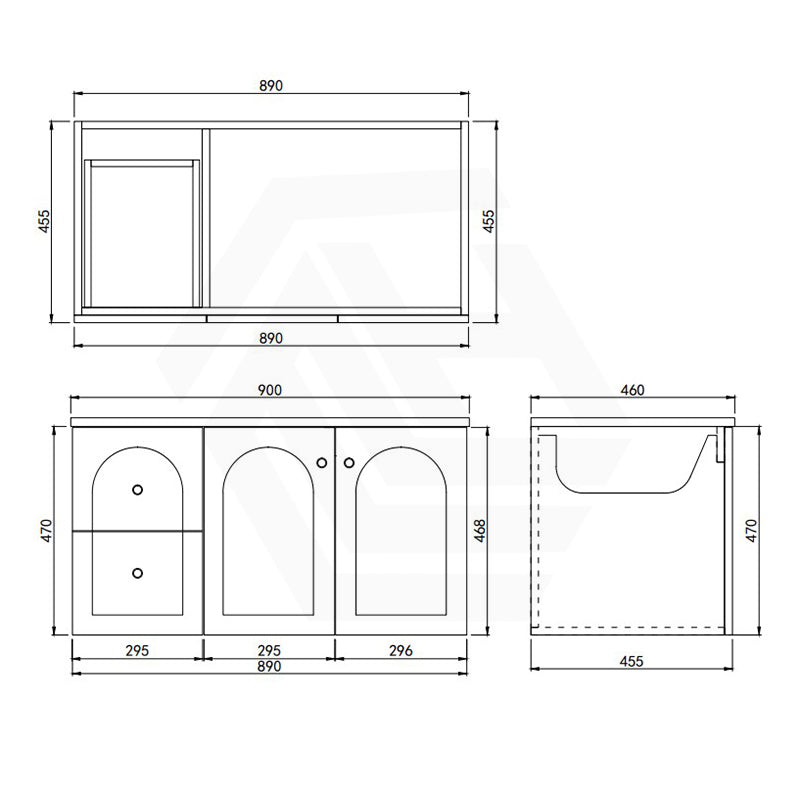 Lukka 600-1500mm Chester Federation Wall Hung PVC Vanity Variant Colour Available