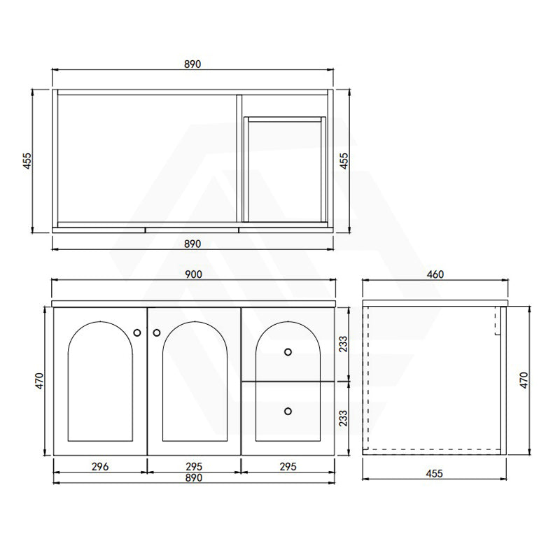 Lukka 600-1500mm Chester Federation Wall Hung PVC Vanity Variant Colour Available