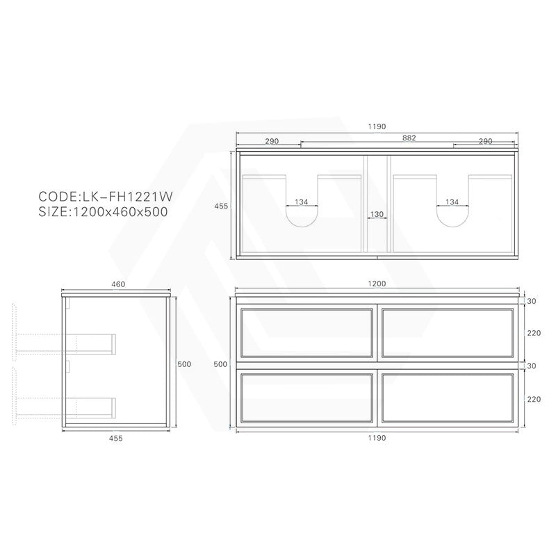 Lukka 600-1500mm New Hamilton Federation Slim Wall Hung PVC Vanity Variant Colour Available