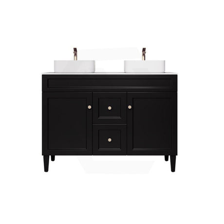 Lukka Harold Federation 600-1500mm Matt Black/White PVC Freestanding Vanity with Legs