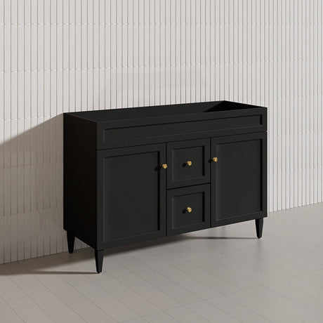 1200mm Lukka Harold Federation Matt White/Black PVC Freestanding Vanity with Legs/Kickboard