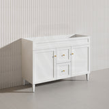 1200mm Lukka Harold Federation Matt White/Black PVC Freestanding Vanity with Legs/Kickboard