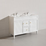 1200mm Lukka Harold Federation Matt White/Black PVC Freestanding Vanity with Legs/Kickboard