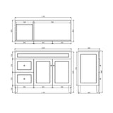 Lukka Harold Federation 600-1500mm Matt Black/White PVC Freestanding Vanity with Legs