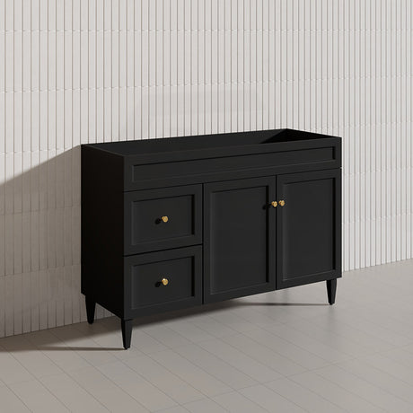 1200mm Lukka Harold Federation Matt White/Black PVC Freestanding Vanity with Legs/Kickboard