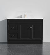Lukka Harold Federation 600-1500mm Matt White/Black PVC Freestanding Vanity with Kickboard