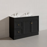 1200mm Lukka Harold Federation Matt White/Black PVC Freestanding Vanity with Legs/Kickboard