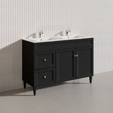 1200mm Lukka Harold Federation Matt White/Black PVC Freestanding Vanity with Legs/Kickboard