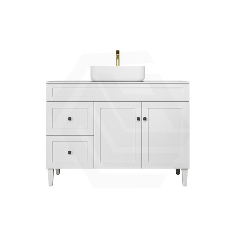 Lukka Harold Federation 600-1500mm Matt Black/White PVC Freestanding Vanity with Legs