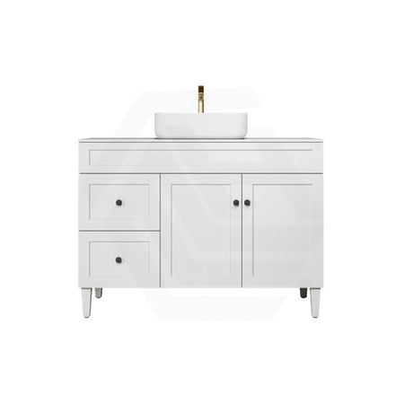 Lukka Harold Federation 600-1500mm Matt Black/White PVC Freestanding Vanity with Legs