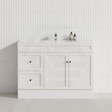 1200mm Lukka Harold Federation Matt White/Black PVC Freestanding Vanity with Legs/Kickboard