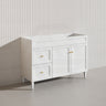 1200mm Lukka Harold Federation Matt White/Black PVC Freestanding Vanity with Legs/Kickboard
