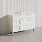 1200mm Lukka Harold Federation Matt White/Black PVC Freestanding Vanity with Legs/Kickboard