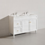 1200mm Lukka Harold Federation Matt White/Black PVC Freestanding Vanity with Legs/Kickboard