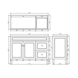 Lukka Harold Federation 600-1500mm Matt Black/White PVC Freestanding Vanity with Legs