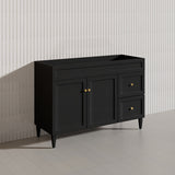 1200mm Lukka Harold Federation Matt White/Black PVC Freestanding Vanity with Legs/Kickboard