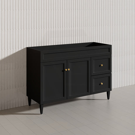 1200mm Lukka Harold Federation Matt White/Black PVC Freestanding Vanity with Legs/Kickboard