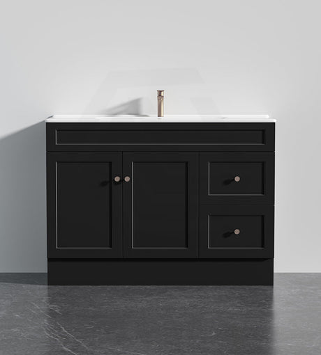 Lukka Harold Federation 600-1500mm Matt White/Black PVC Freestanding Vanity with Kickboard