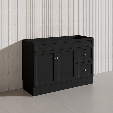 1200mm Lukka Harold Federation Matt White/Black PVC Freestanding Vanity with Legs/Kickboard