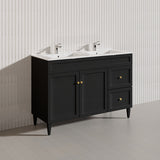 1200mm Lukka Harold Federation Matt White/Black PVC Freestanding Vanity with Legs/Kickboard