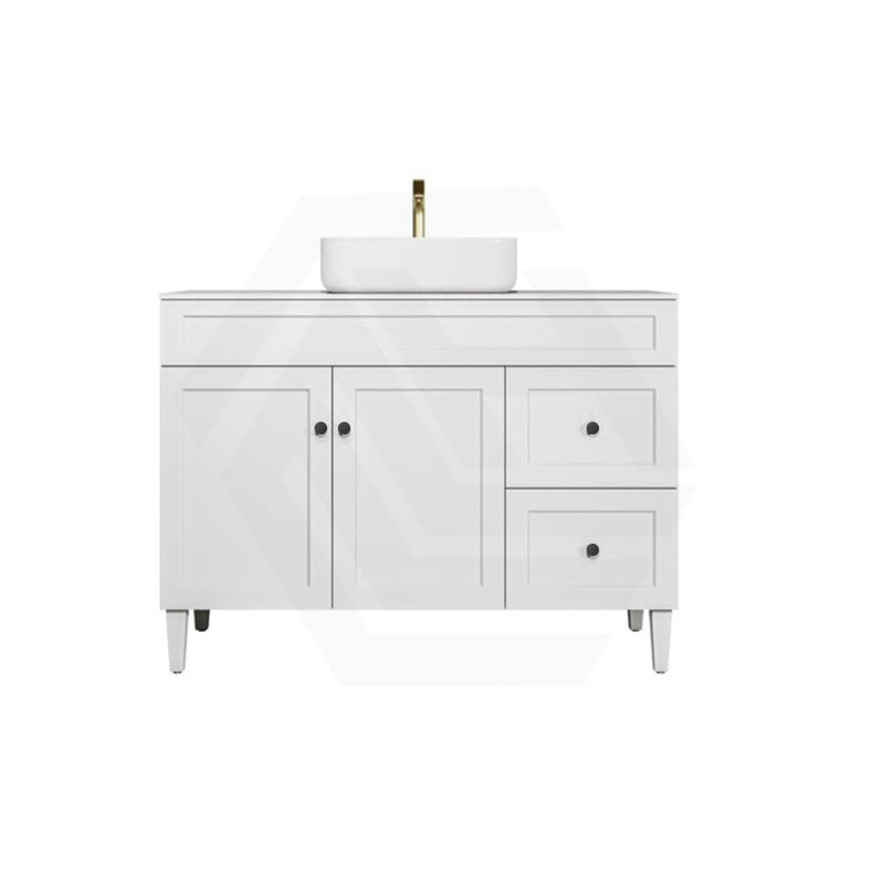 Lukka Harold Federation 600-1500mm Matt Black/White PVC Freestanding Vanity with Legs