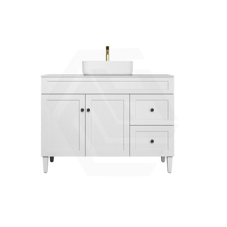 Lukka Harold Federation 600-1500mm Matt Black/White PVC Freestanding Vanity with Legs
