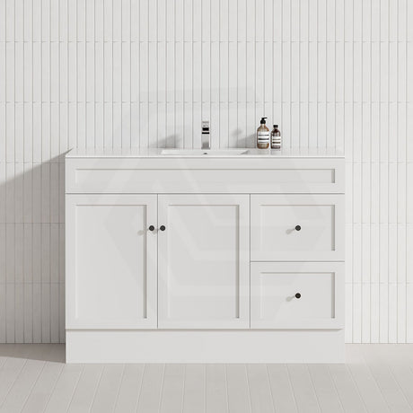 Lukka Harold Federation 600-1500mm Matt White/Black PVC Freestanding Vanity with Kickboard