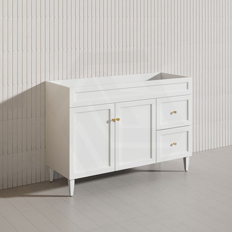 1200mm Lukka Harold Federation Matt White/Black PVC Freestanding Vanity with Legs/Kickboard