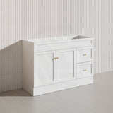 1200mm Lukka Harold Federation Matt White/Black PVC Freestanding Vanity with Legs/Kickboard