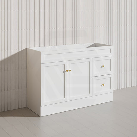1200mm Lukka Harold Federation Matt White/Black PVC Freestanding Vanity with Legs/Kickboard