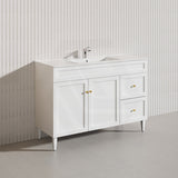 1200mm Lukka Harold Federation Matt White/Black PVC Freestanding Vanity with Legs/Kickboard