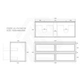 Lukka 600-1500mm New Hamilton Federation Slim Wall Hung PVC Vanity Variant Colour Available