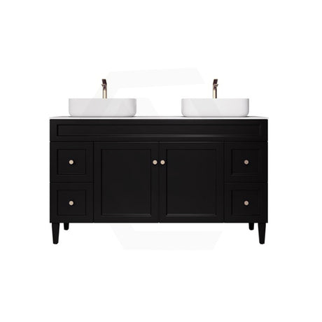 Lukka Harold Federation 600-1500mm Matt Black/White PVC Freestanding Vanity with Legs